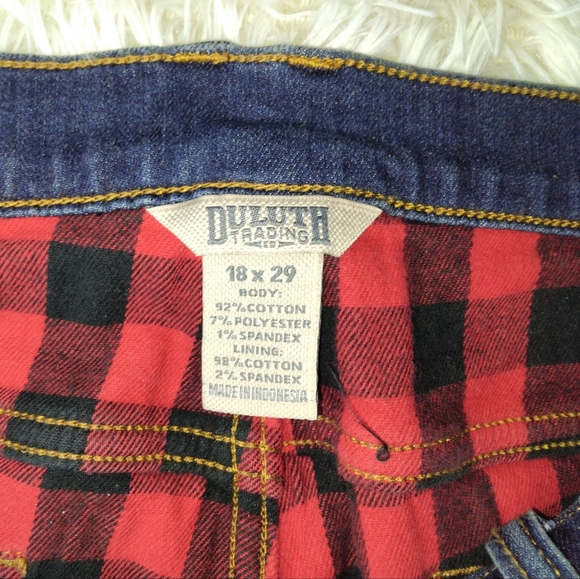 Duluth Trading Company Women's Denim Flannel Lined Straight Leg Jeans Size 18X29 - Picture 8 of 12